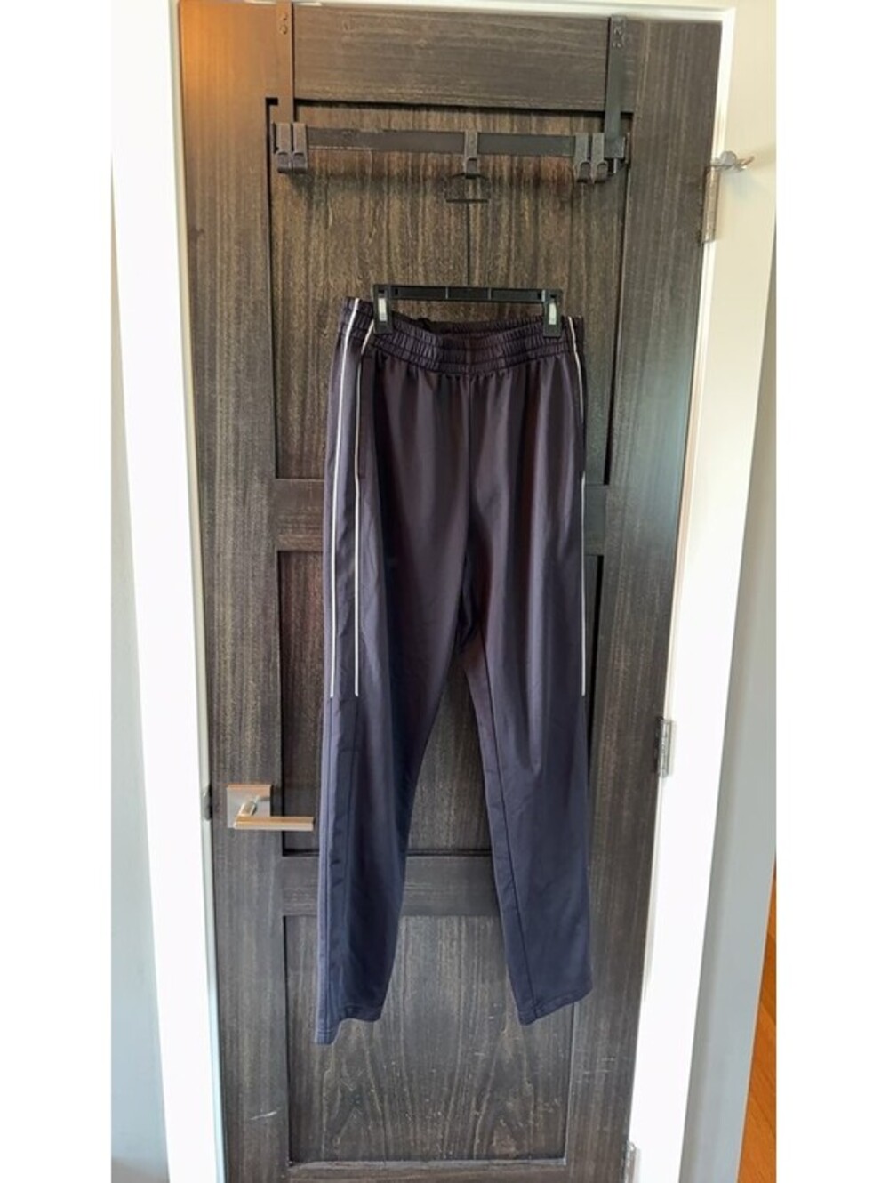 Tek Gear Black Track Pants with White Stripes